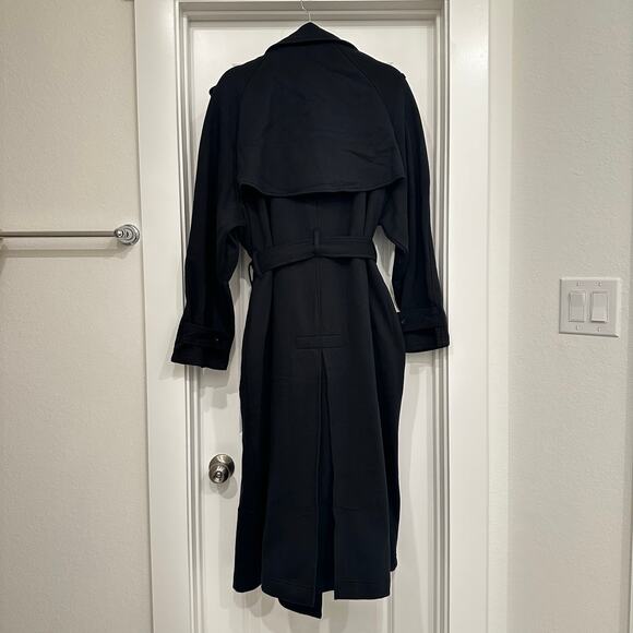 NWT SKIMS BOYFRIEND FLEECE OVERSIZED TRENCH COAT IN ONYX SIZE LARGE - Picture 7 of 9